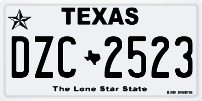 TX license plate DZC2523
