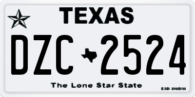 TX license plate DZC2524