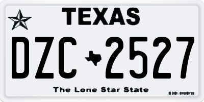 TX license plate DZC2527