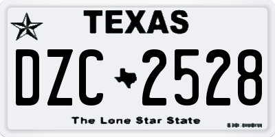 TX license plate DZC2528