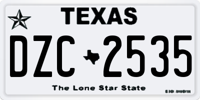 TX license plate DZC2535