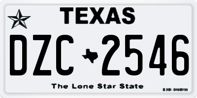TX license plate DZC2546