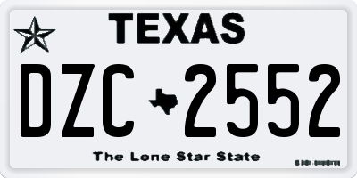 TX license plate DZC2552