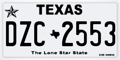 TX license plate DZC2553
