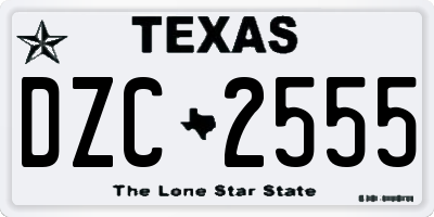 TX license plate DZC2555
