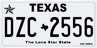 TX license plate DZC2556