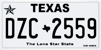TX license plate DZC2559