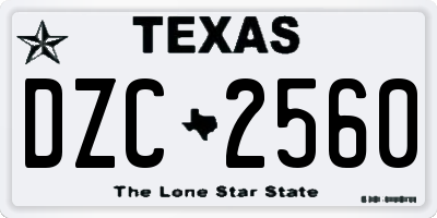 TX license plate DZC2560