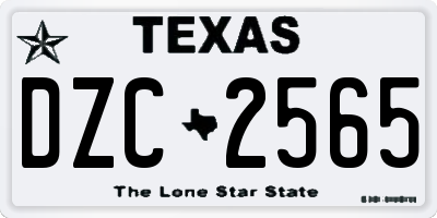 TX license plate DZC2565