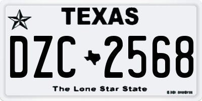 TX license plate DZC2568