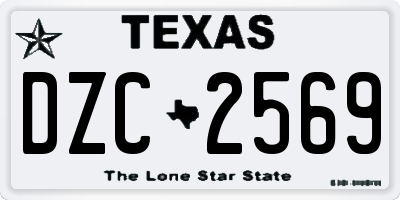 TX license plate DZC2569