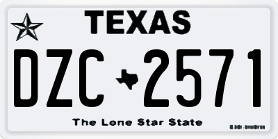 TX license plate DZC2571
