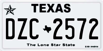 TX license plate DZC2572