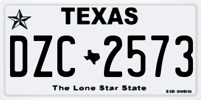 TX license plate DZC2573