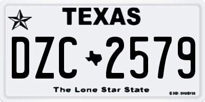 TX license plate DZC2579