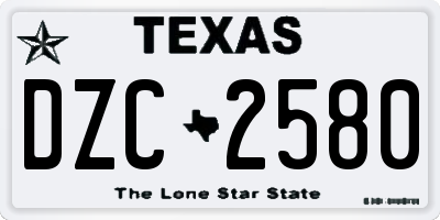 TX license plate DZC2580