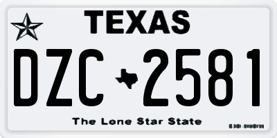 TX license plate DZC2581