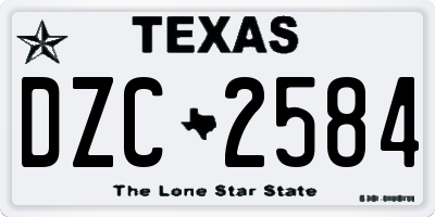 TX license plate DZC2584