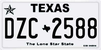 TX license plate DZC2588