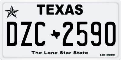 TX license plate DZC2590