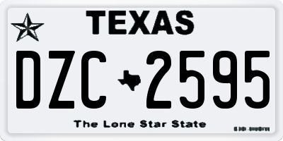 TX license plate DZC2595
