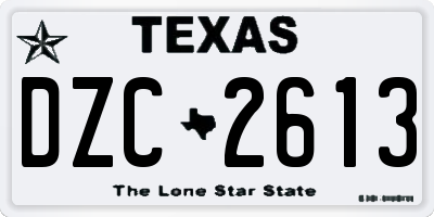 TX license plate DZC2613