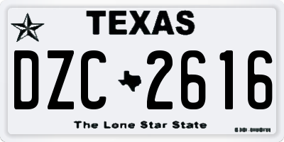 TX license plate DZC2616