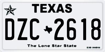 TX license plate DZC2618