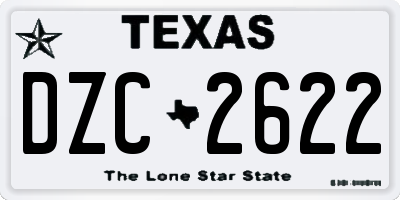 TX license plate DZC2622