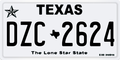 TX license plate DZC2624