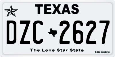 TX license plate DZC2627