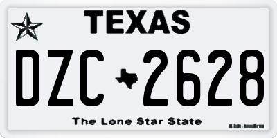 TX license plate DZC2628