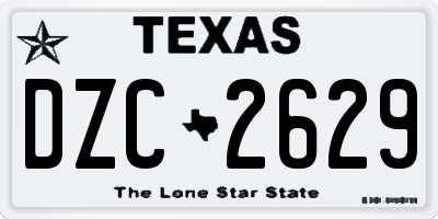 TX license plate DZC2629