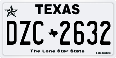 TX license plate DZC2632