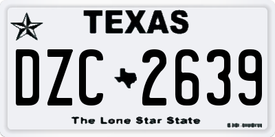 TX license plate DZC2639