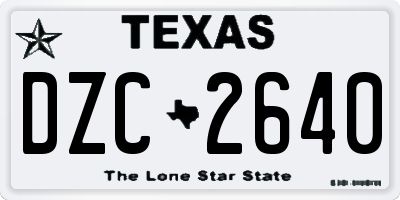 TX license plate DZC2640