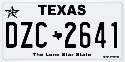 TX license plate DZC2641