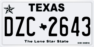 TX license plate DZC2643
