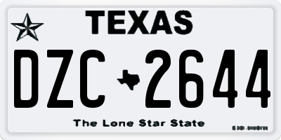TX license plate DZC2644