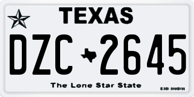 TX license plate DZC2645