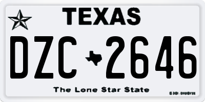TX license plate DZC2646