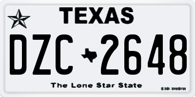 TX license plate DZC2648