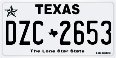 TX license plate DZC2653