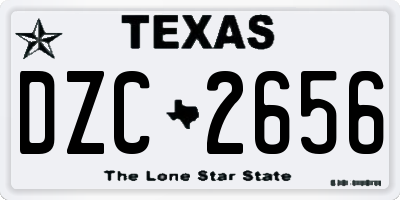 TX license plate DZC2656