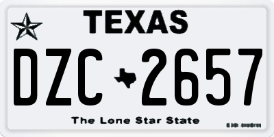 TX license plate DZC2657