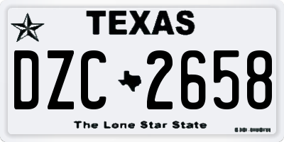 TX license plate DZC2658