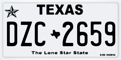 TX license plate DZC2659