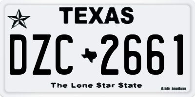 TX license plate DZC2661
