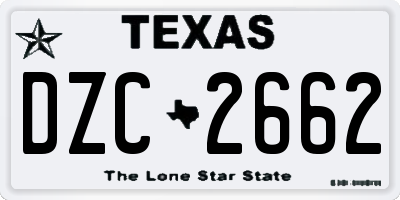 TX license plate DZC2662