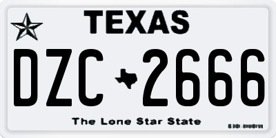 TX license plate DZC2666
